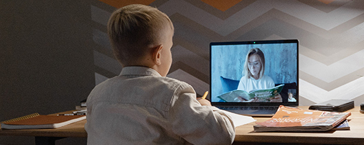 Student taking an online class image